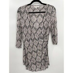 DIANE VON FURSTENBERG 100% Silk Paisley Semisheer Maternity Faux Wrap Blouse M